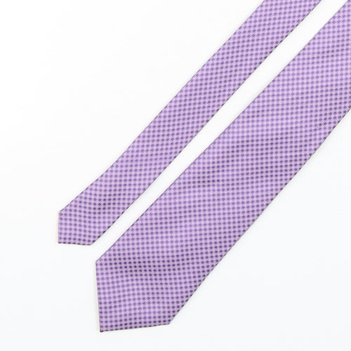 Marks and Spencer Mens Purple Plaids & Checks Silk Pointed Tie One Size