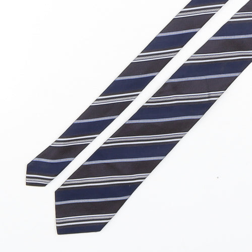 Michelsons Mens Multicoloured Striped Silk Pointed Tie One Size