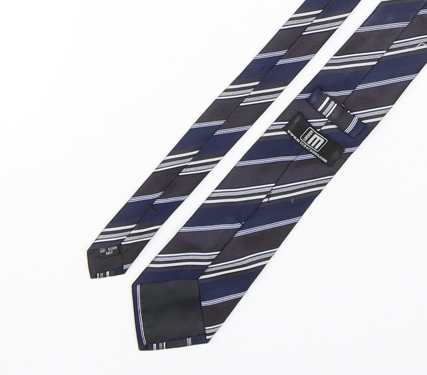Michelsons Mens Multicoloured Striped Silk Pointed Tie One Size