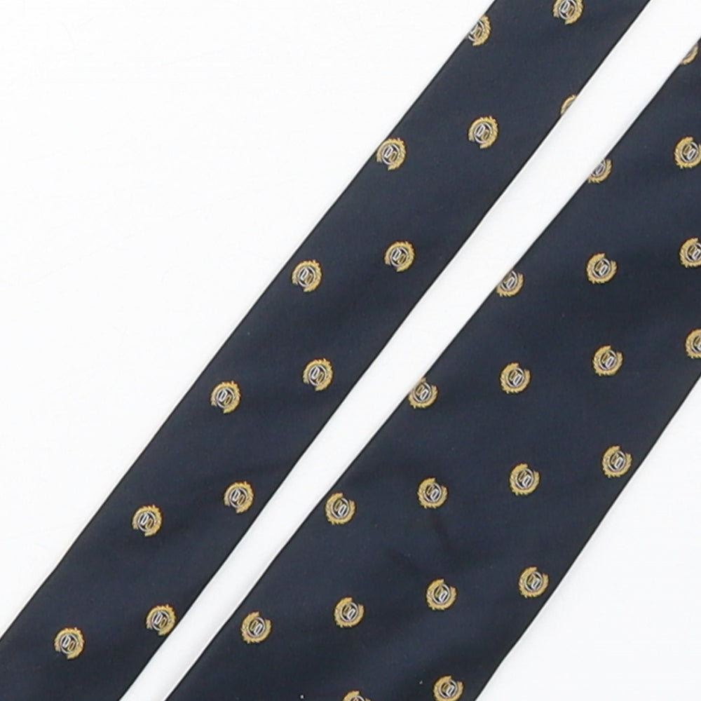 DAKS Mens Blue Geometric Silk Pointed Tie One Size