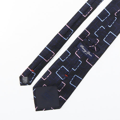 Racing Green  Mens Multicoloured Geometric Silk Pointed Tie One Size