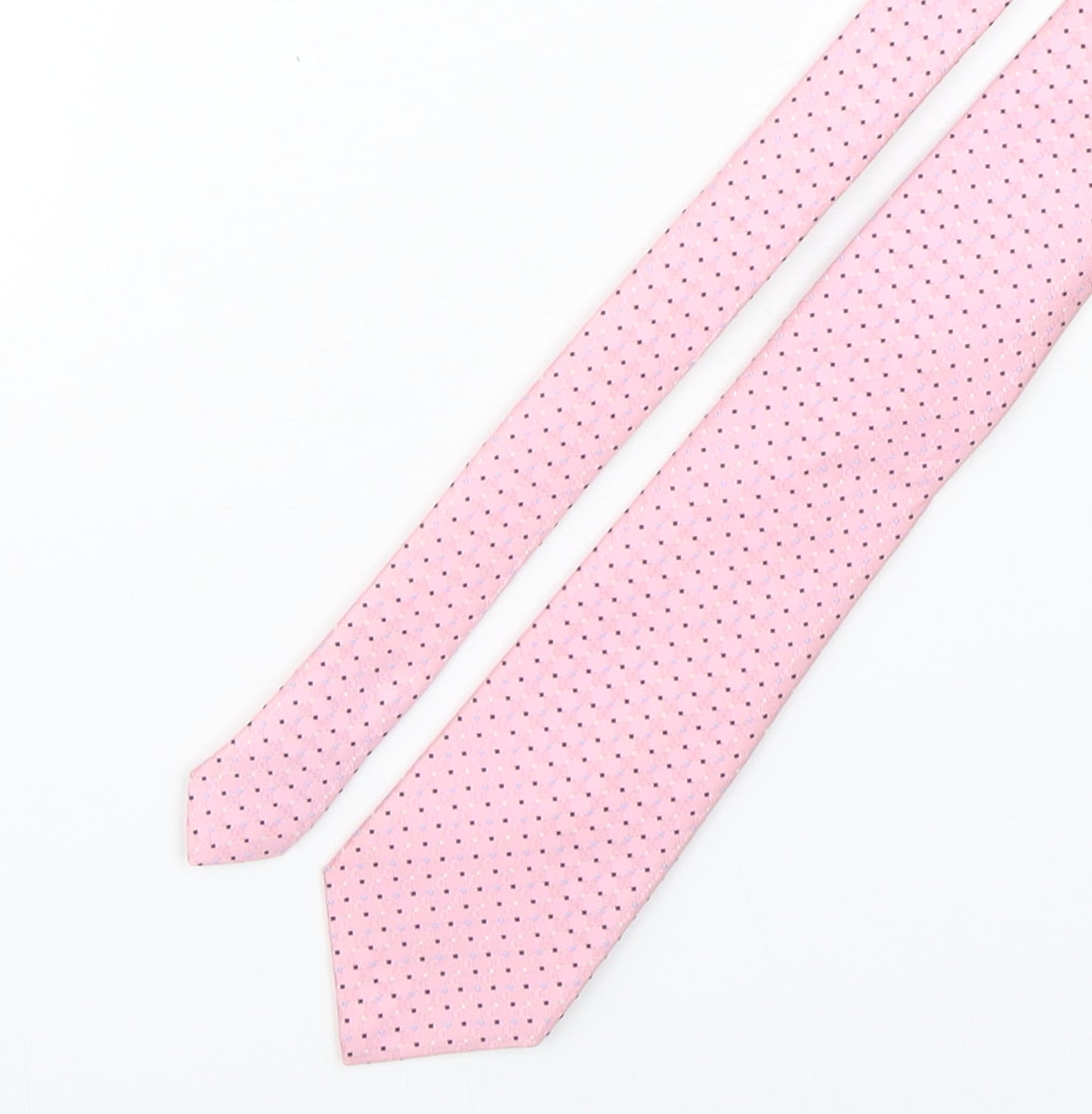 Marks and Spencer Mens Pink Polka Dot Polyester Pointed Tie One Size