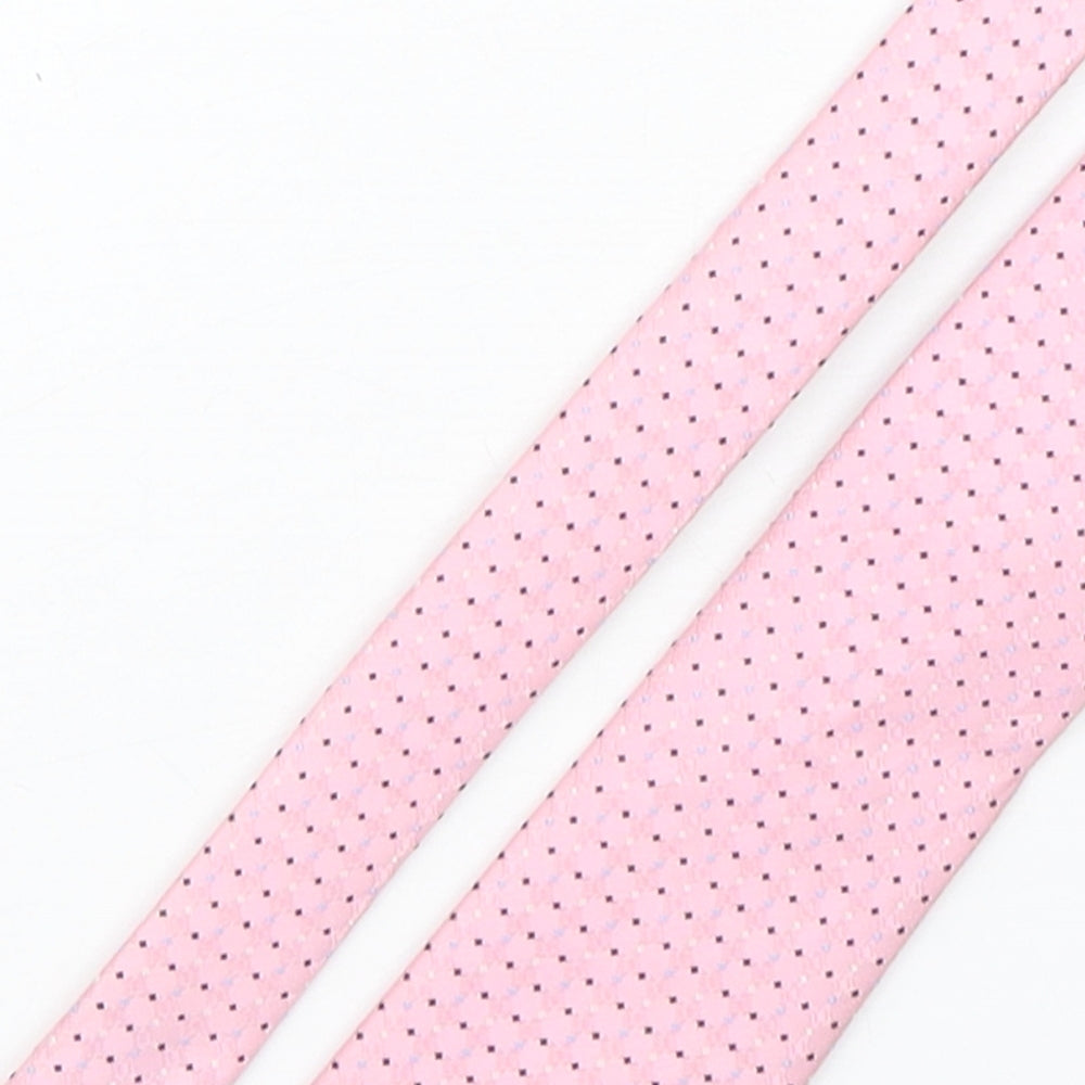 Marks and Spencer Mens Pink Polka Dot Polyester Pointed Tie One Size