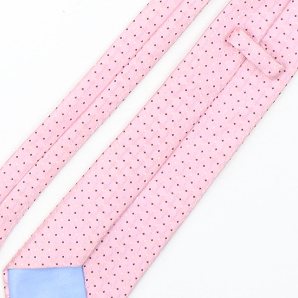 Marks and Spencer Mens Pink Polka Dot Polyester Pointed Tie One Size