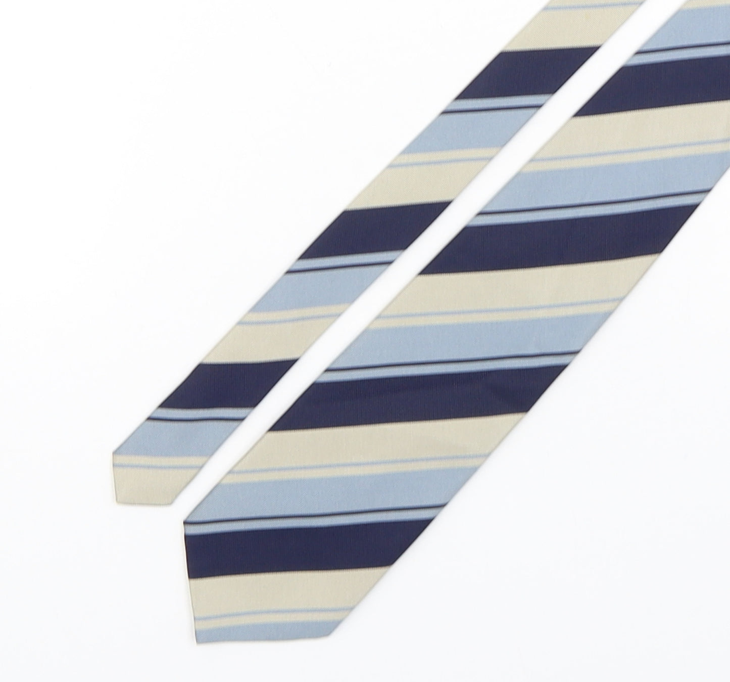 Cezan Mens Multicoloured Striped Silk Pointed Tie One Size