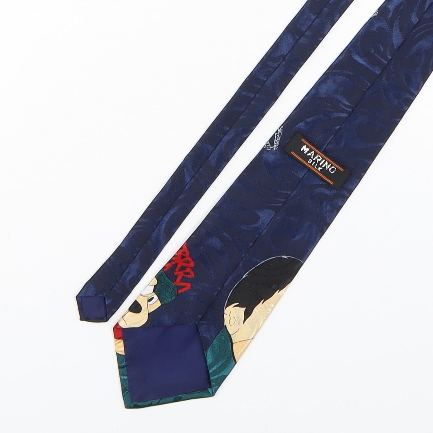 Cartoon Network Mens Blue Geometric Silk Pointed Tie One Size - The Flinstones