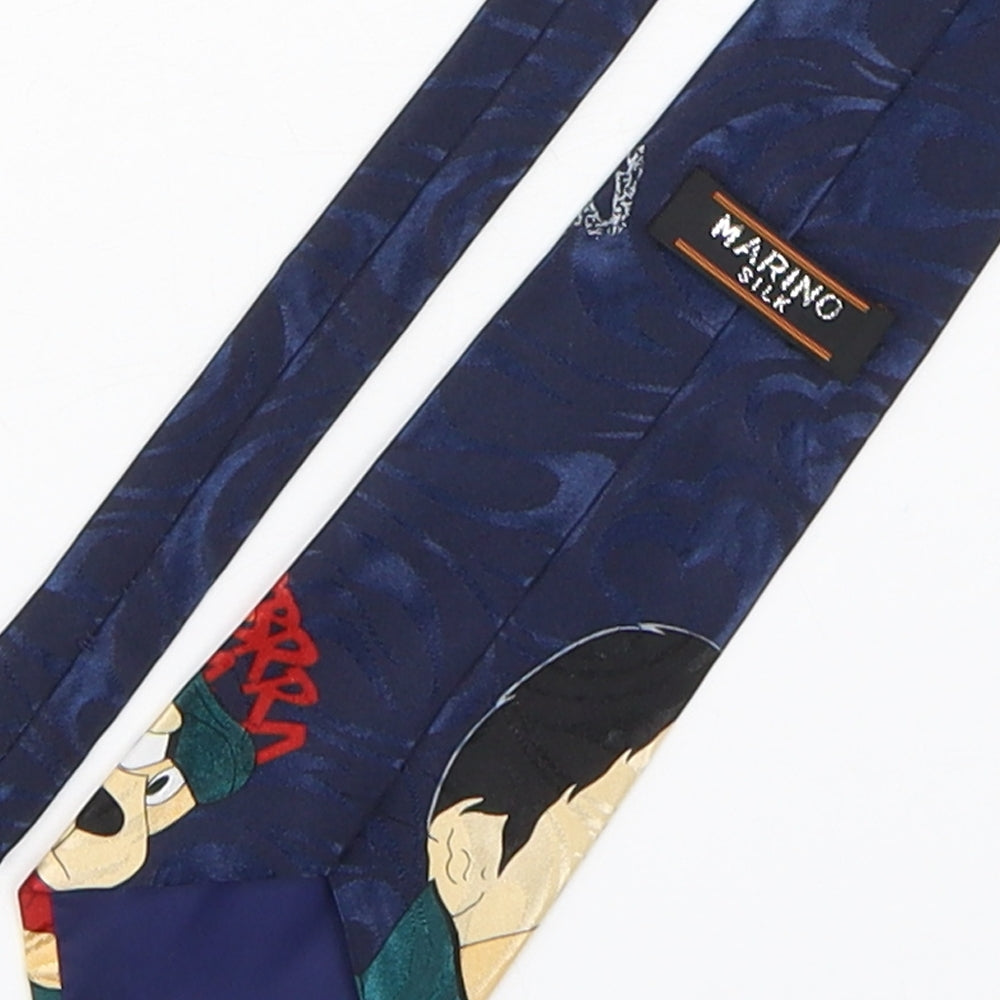 Cartoon Network Mens Blue Geometric Silk Pointed Tie One Size - The Flinstones