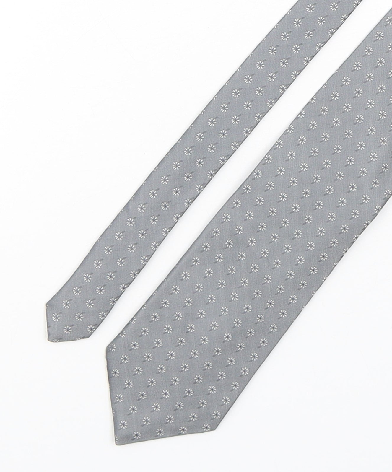 Daniel Hechter Mens Grey Floral Silk Pointed Tie One Size
