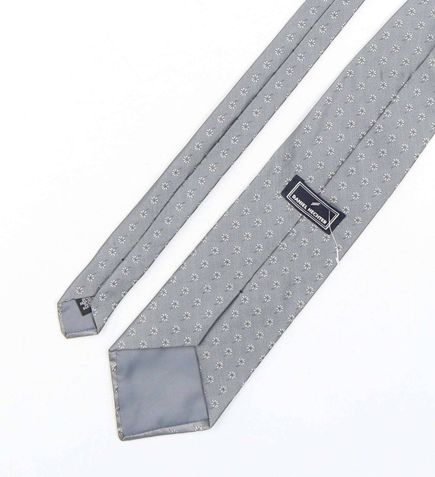 Daniel Hechter Mens Grey Floral Silk Pointed Tie One Size