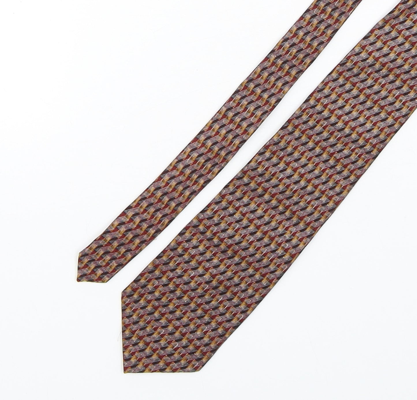 Jaeger Mens Multicoloured Geometric Silk Pointed Tie One Size