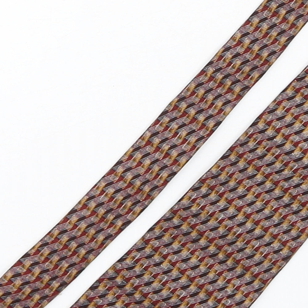 Jaeger Mens Multicoloured Geometric Silk Pointed Tie One Size