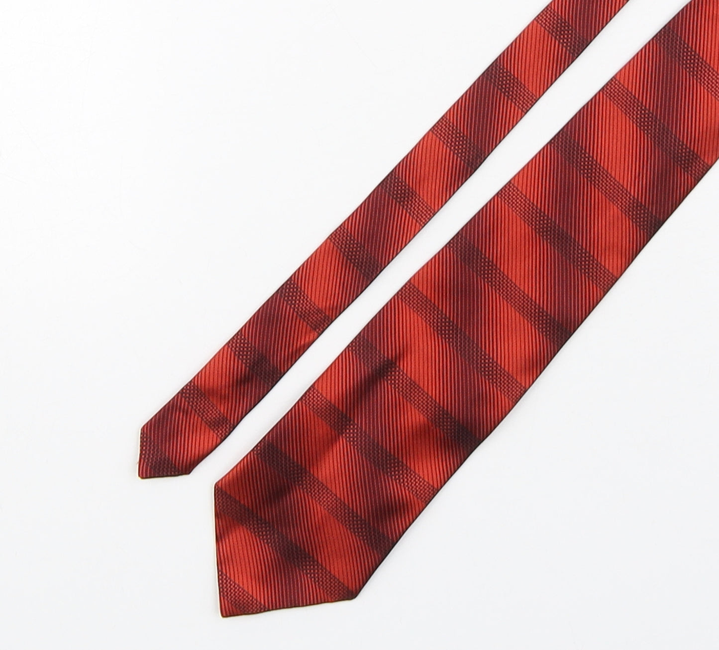 NEXT Mens Red Striped Silk Pointed Tie One Size