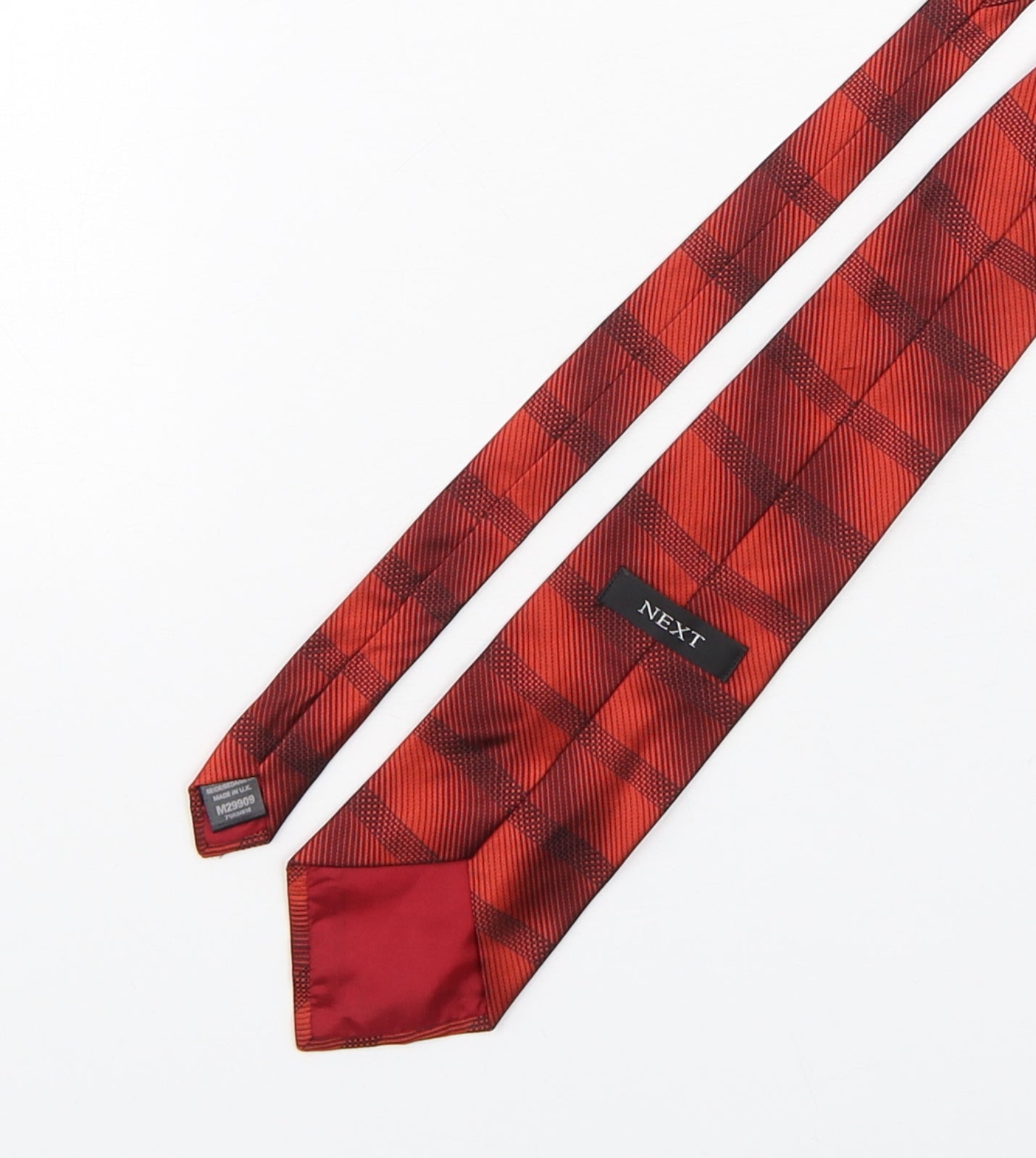 NEXT Mens Red Striped Silk Pointed Tie One Size