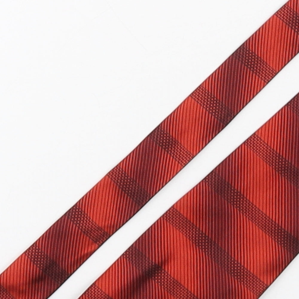 NEXT Mens Red Striped Silk Pointed Tie One Size