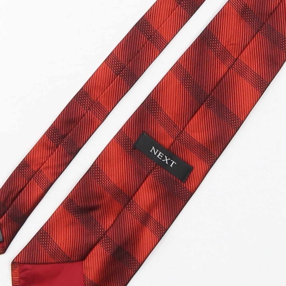 NEXT Mens Red Striped Silk Pointed Tie One Size