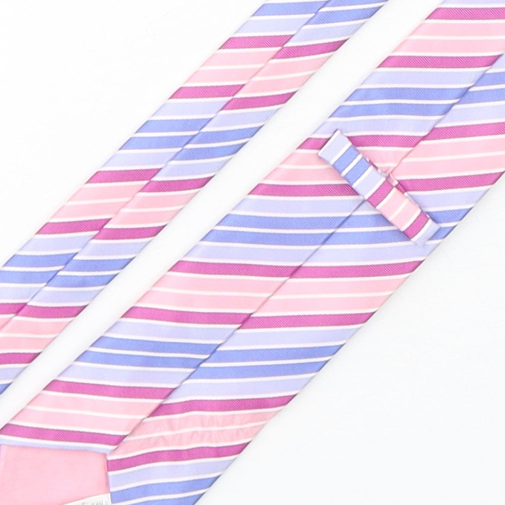 Marks and Spencer Mens Multicoloured Striped Polyester Pointed Tie One Size