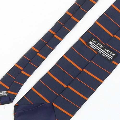 Jacques Estier  Mens Multicoloured Striped Polyester Pointed Tie One Size