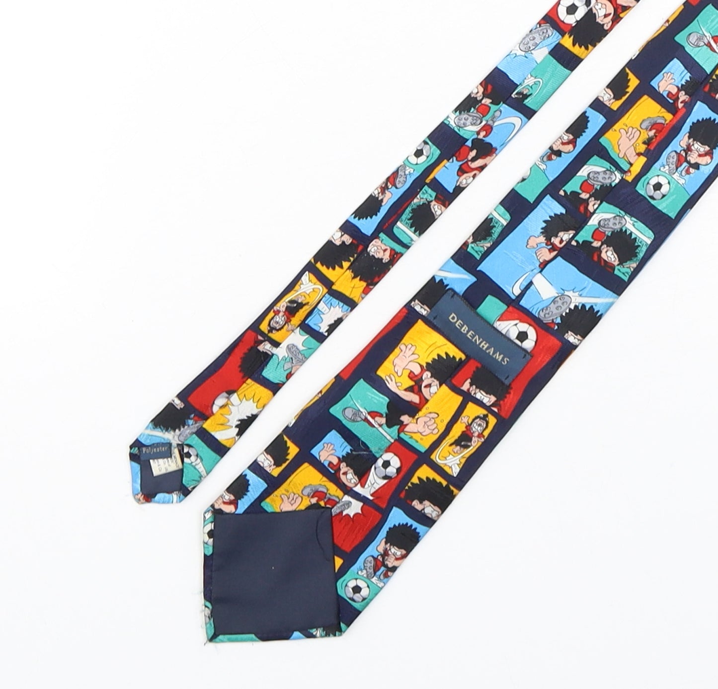 Debenhams Mens Multicoloured Geometric Polyester Pointed Tie One Size - Dennis the menace