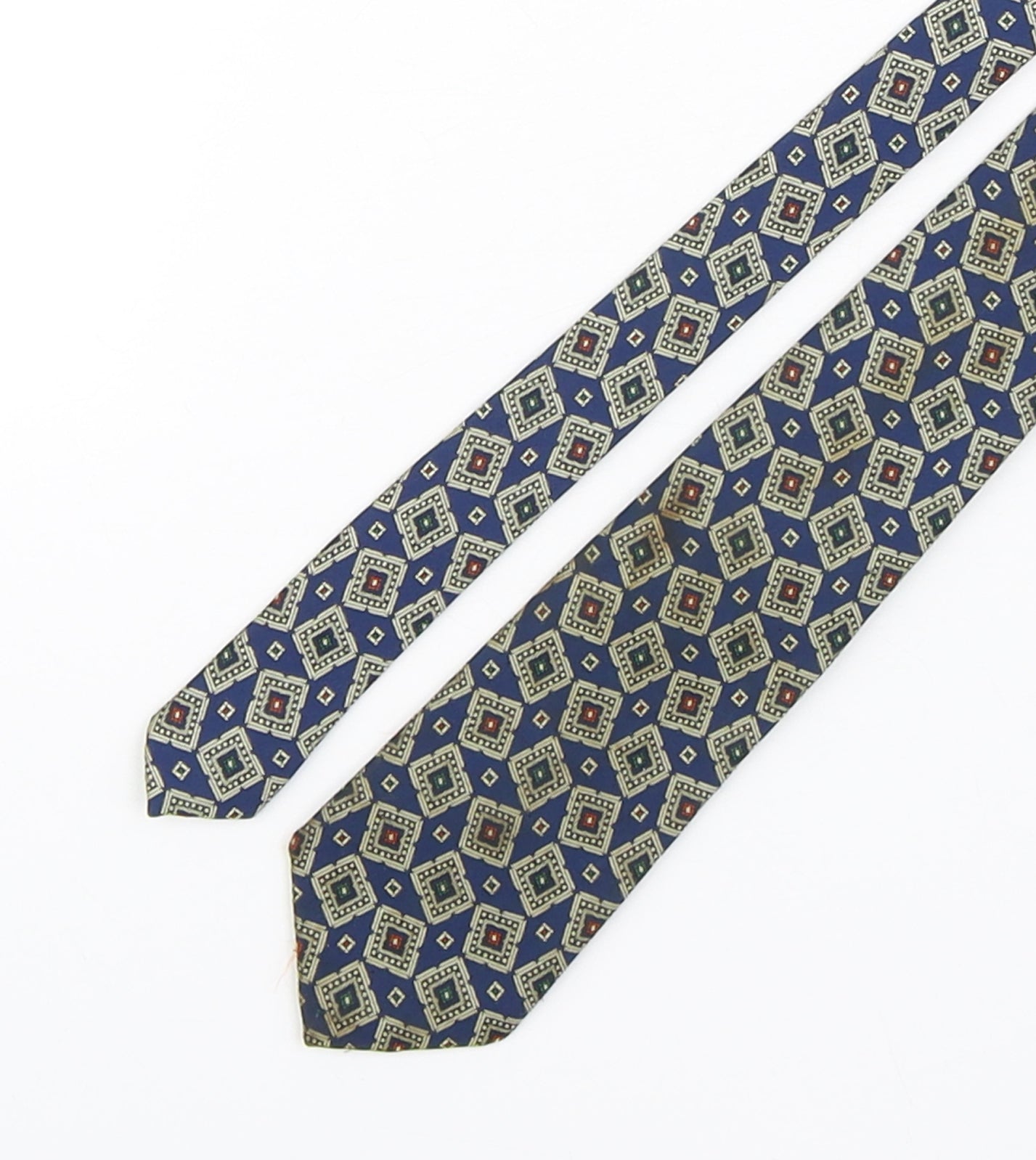 Dunn&Co Mens Multicoloured Geometric Polyester Pointed Tie One Size