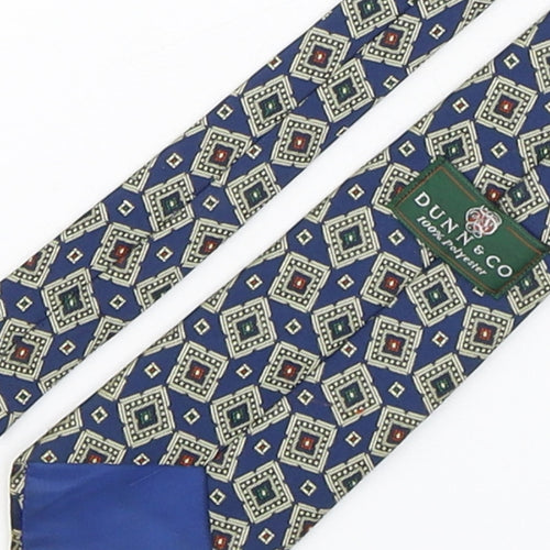 Dunn&Co Mens Multicoloured Geometric Polyester Pointed Tie One Size