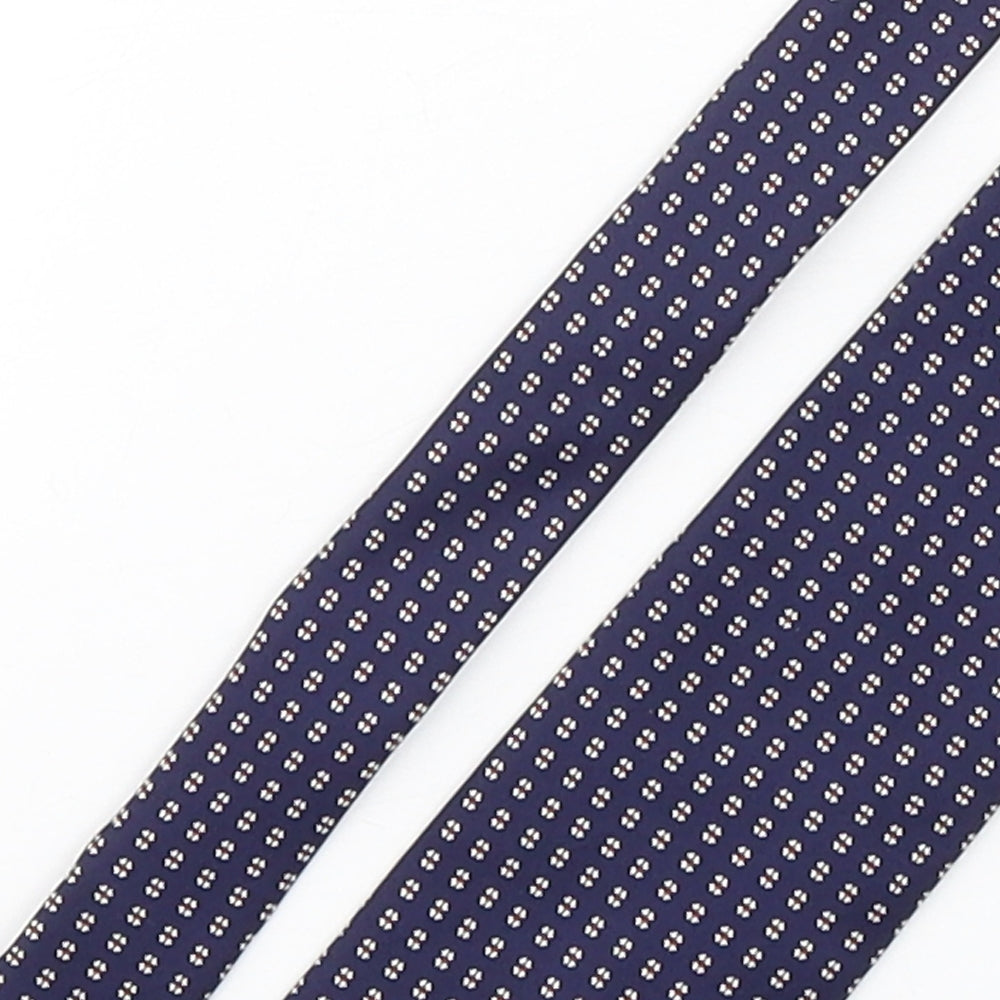 Frangi Mens Blue Polka Dot Silk Pointed Tie One Size