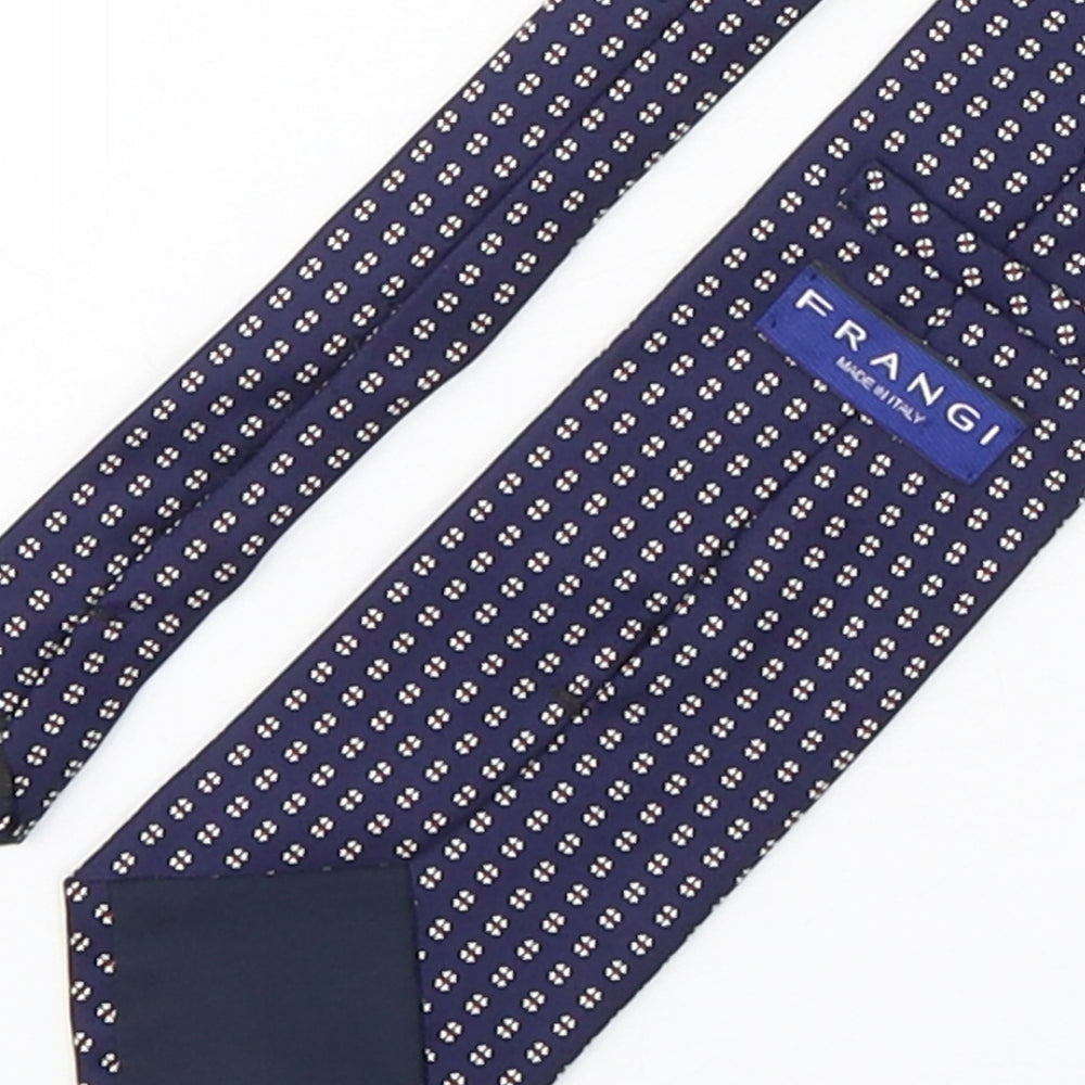 Frangi Mens Blue Polka Dot Silk Pointed Tie One Size