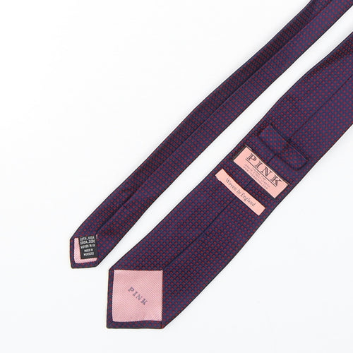 PINK Mens Multicoloured Plaids & Checks Silk Pointed Tie One Size