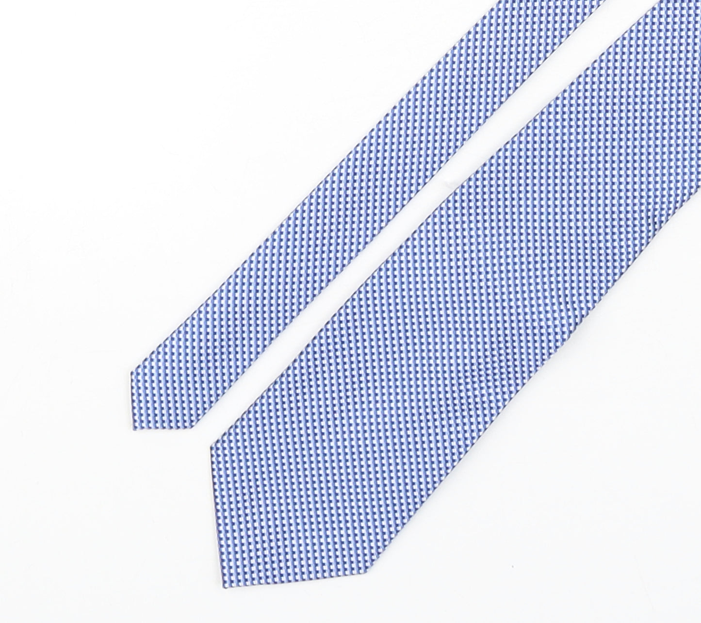 Loding  Mens Blue Plaids & Checks Silk Pointed Tie One Size