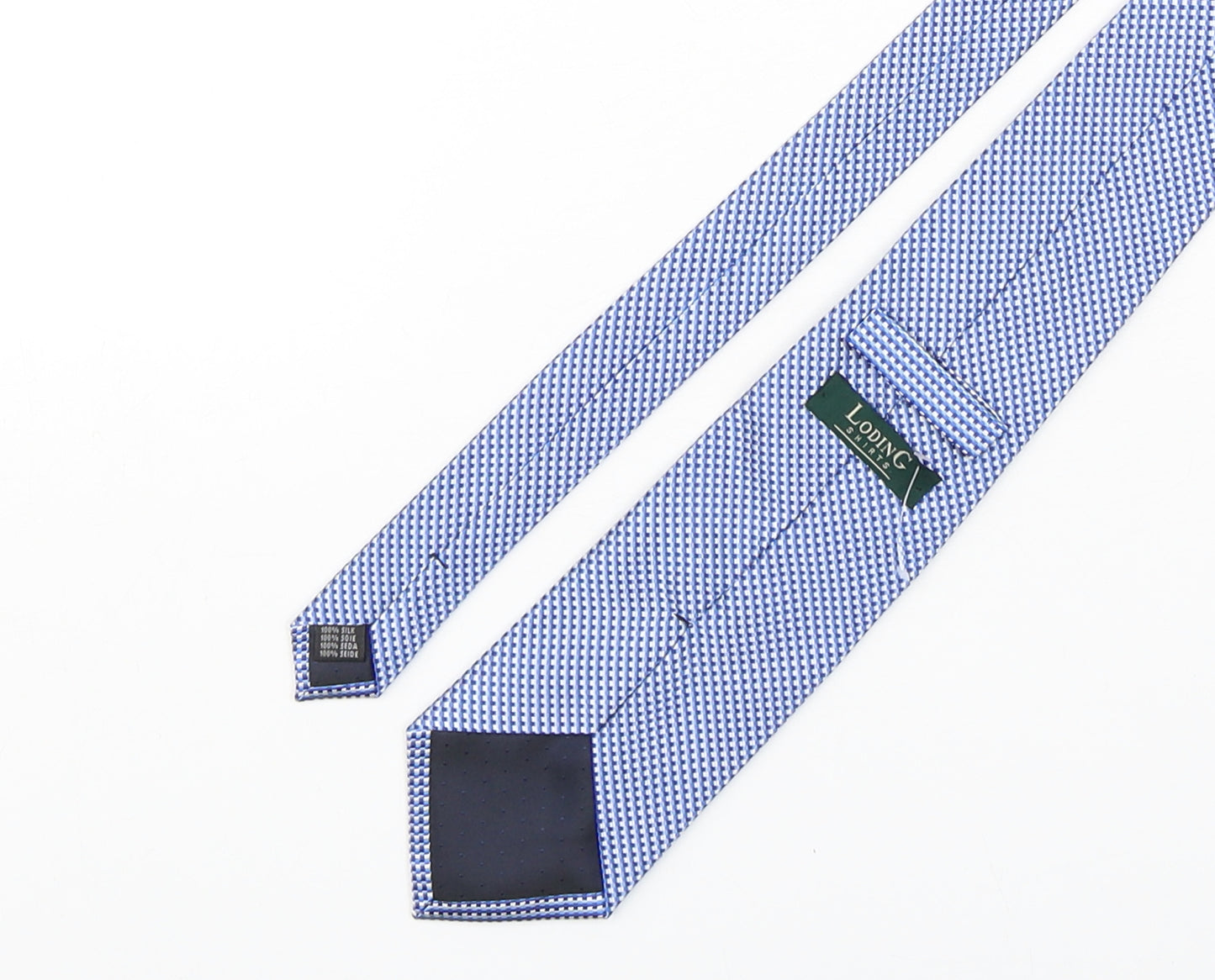 Loding  Mens Blue Plaids & Checks Silk Pointed Tie One Size