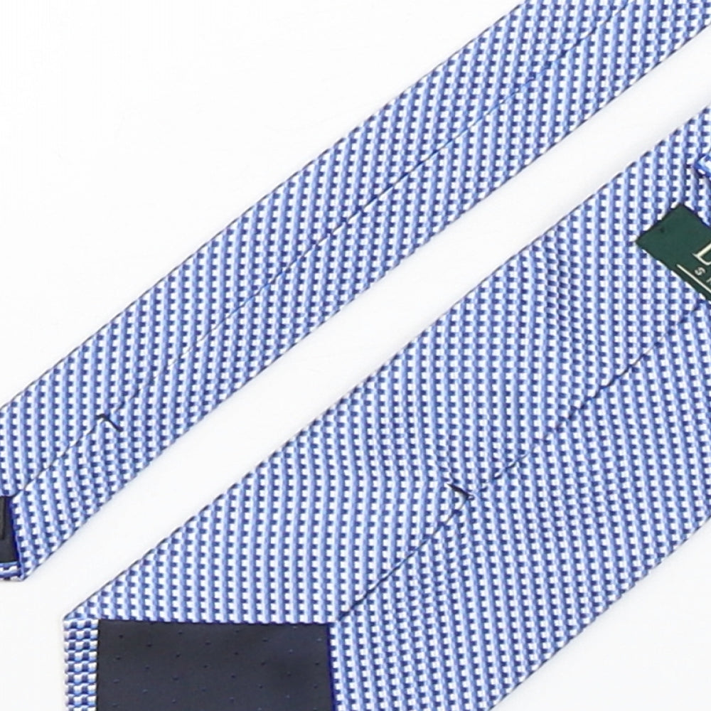 Loding  Mens Blue Plaids & Checks Silk Pointed Tie One Size