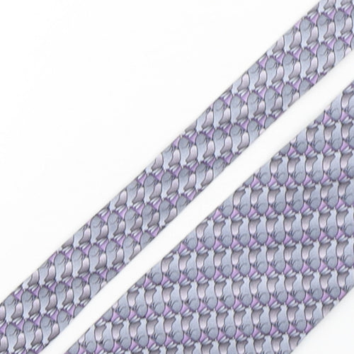 The Nature Conservancy Mens Grey Geometric Silk Pointed Tie One Size - Rabbit Print