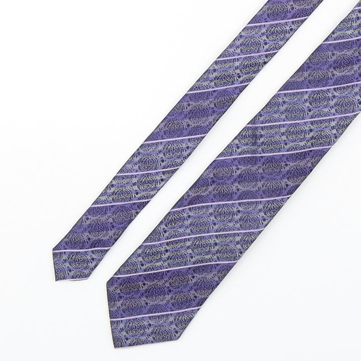 Slaters Mens Purple Paisley Silk Pointed Tie One Size