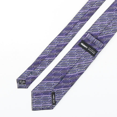 Slaters Mens Purple Paisley Silk Pointed Tie One Size