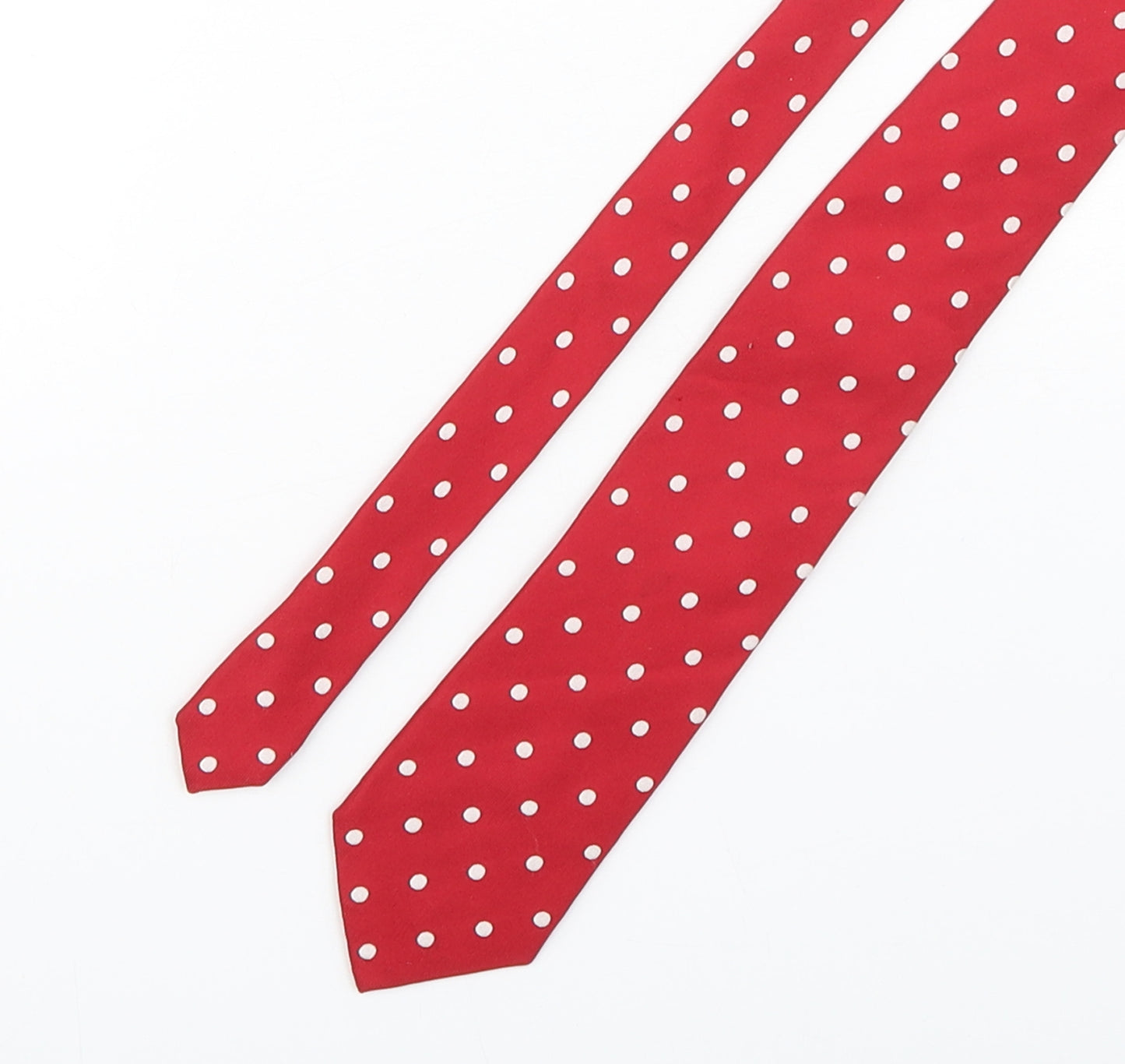 Osborne Mens Red Polka Dot Silk Pointed Tie One Size