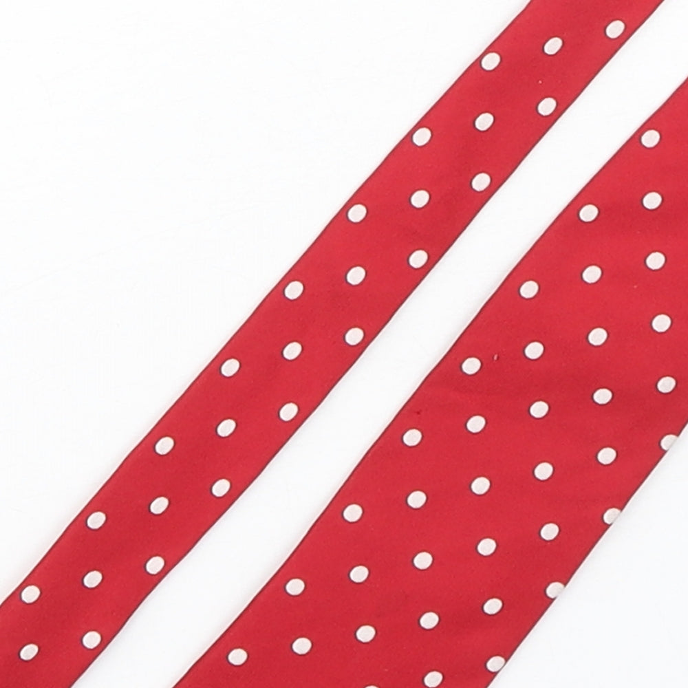 Osborne Mens Red Polka Dot Silk Pointed Tie One Size