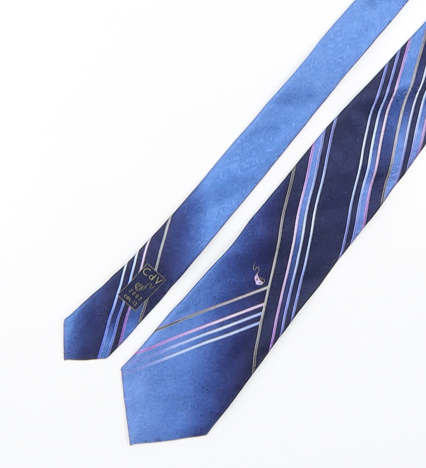 carnaval de venise Mens Blue Striped Silk Pointed Tie One Size