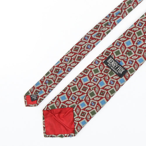 Henry Fox Mens Multicoloured Paisley Polyester Pointed Tie One Size