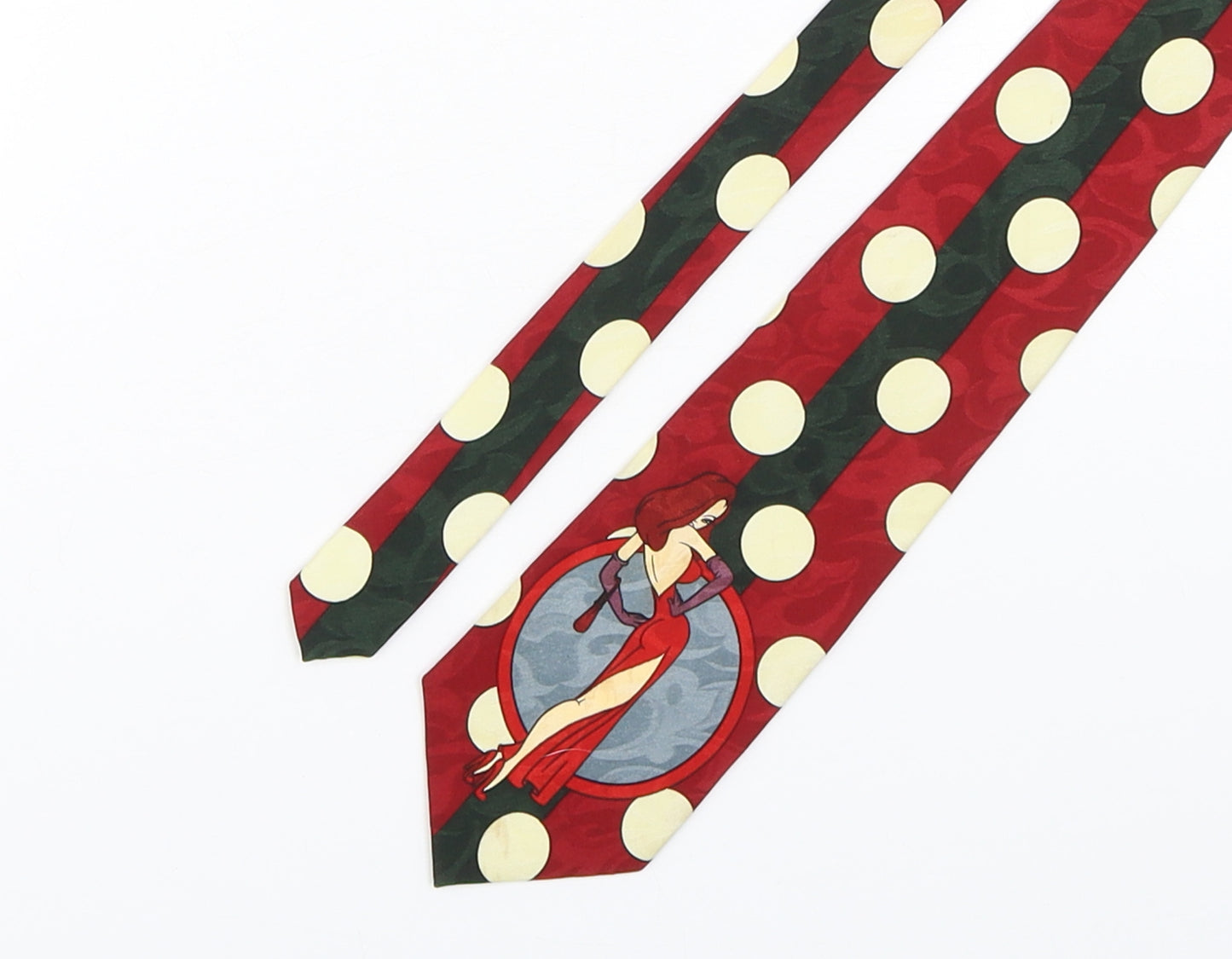 Mickey Unlimited Mens Multicoloured Polka Dot Polyester Pointed Tie One Size - Jessica Rabbit