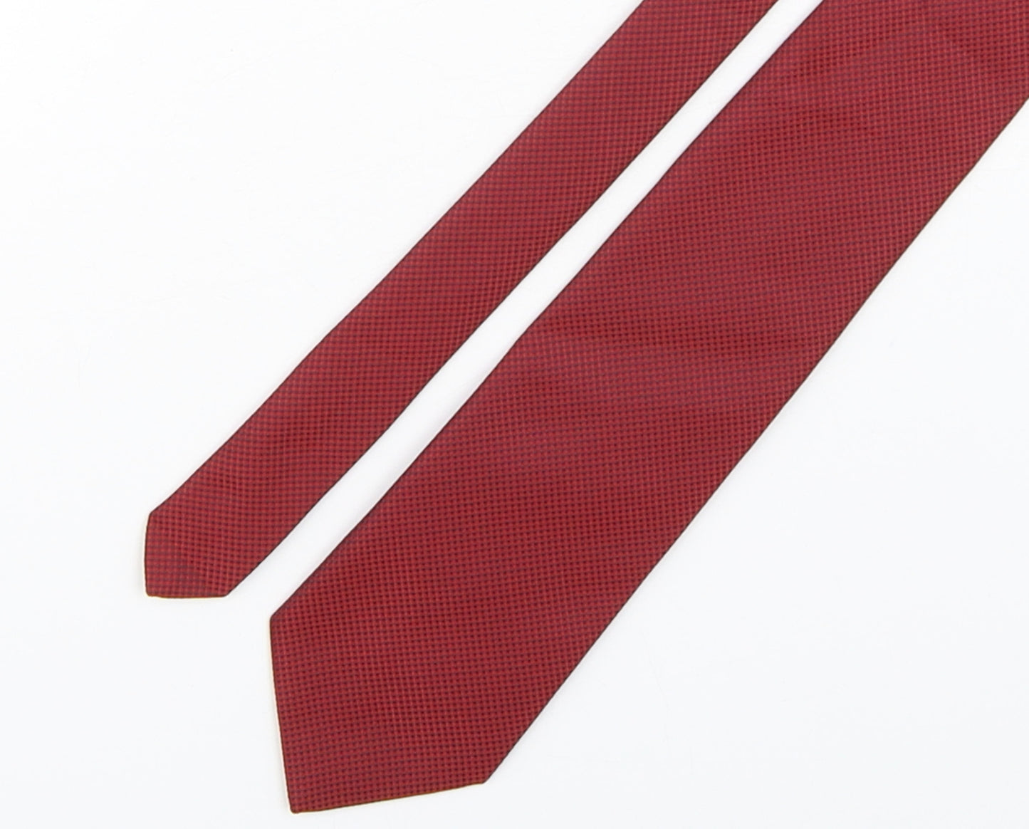 Marks and Spencer Mens Red Plaids & Checks Polyester Pointed Tie One Size