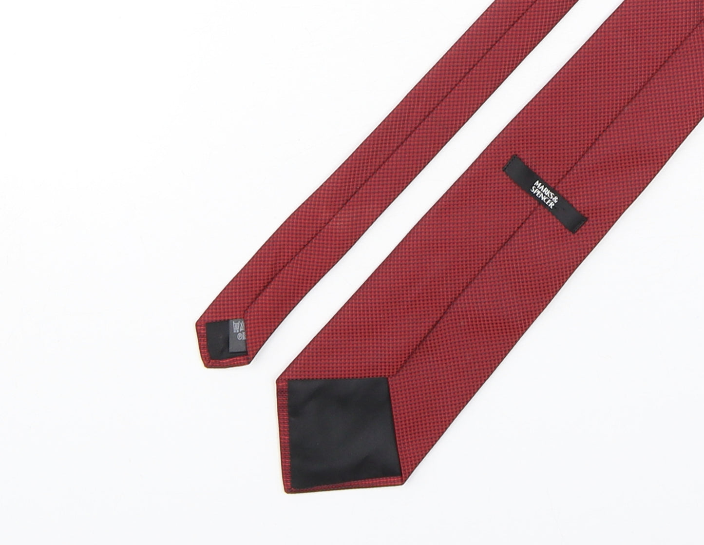 Marks and Spencer Mens Red Plaids & Checks Polyester Pointed Tie One Size