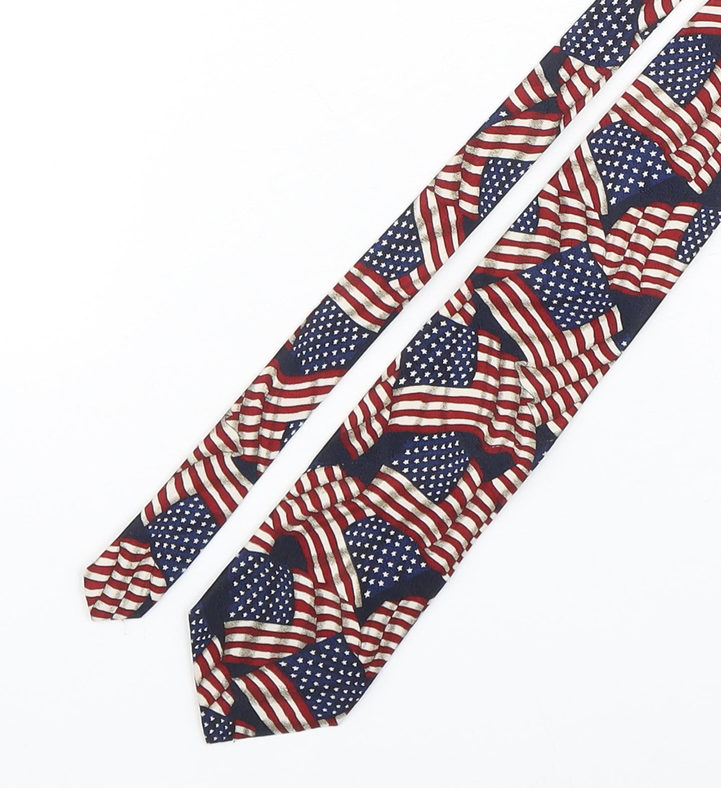 America Mens Multicoloured Striped Polyester Pointed Tie One Size