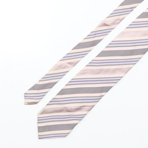 Marks and Spencer Mens Multicoloured Striped Silk Pointed Tie One Size