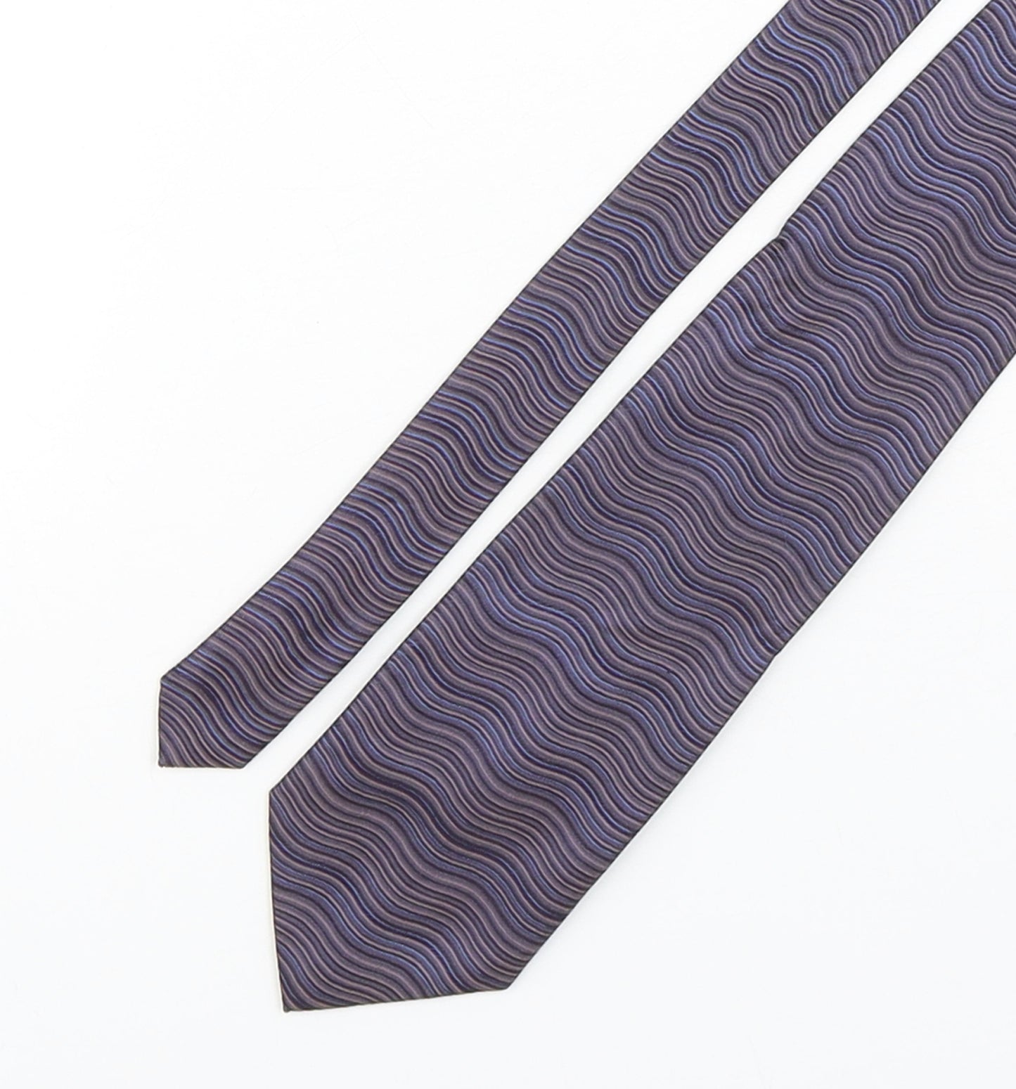 Kenneth Cole Mens Multicoloured Striped Silk Pointed Tie One Size