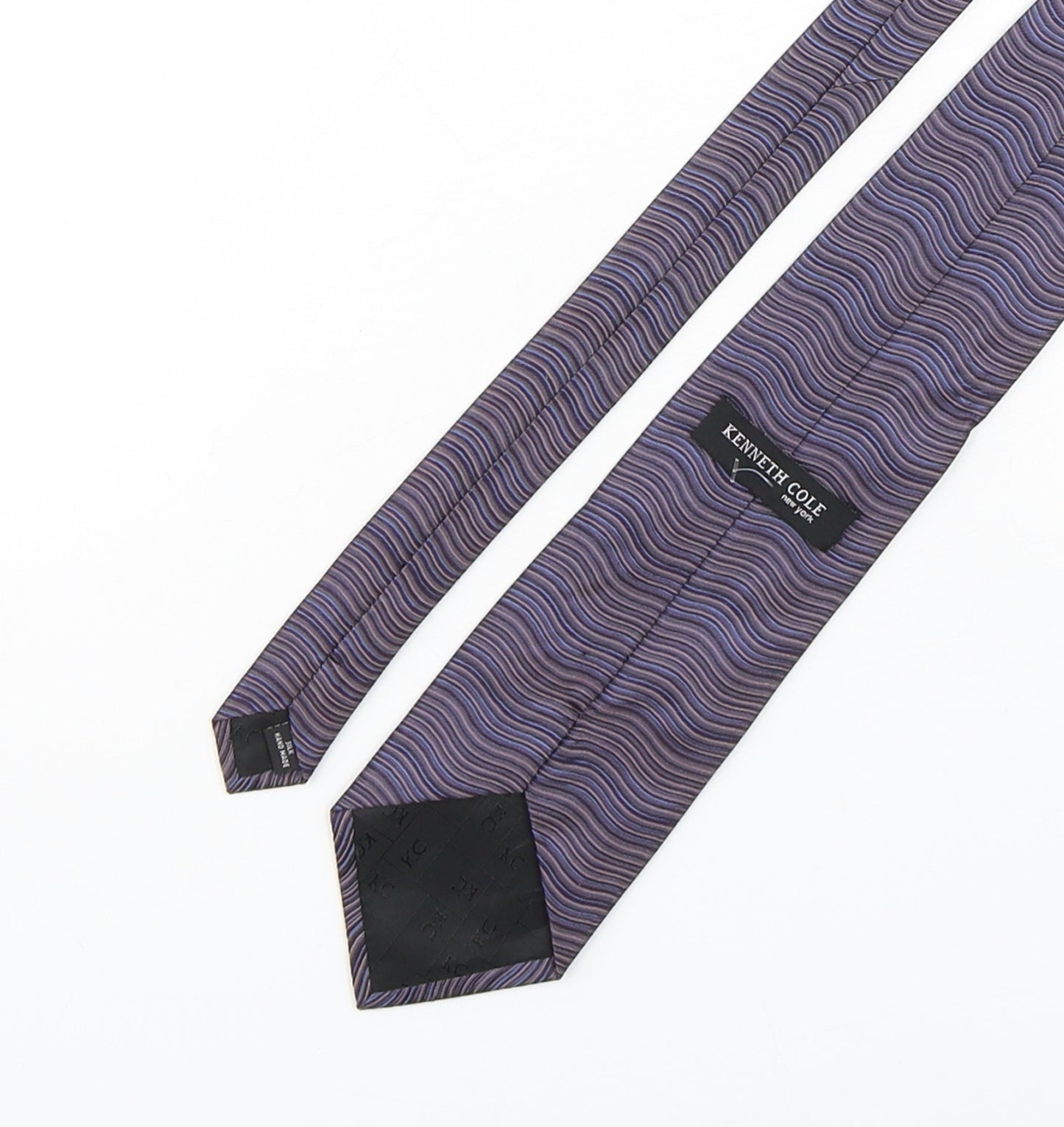 Kenneth Cole Mens Multicoloured Striped Silk Pointed Tie One Size