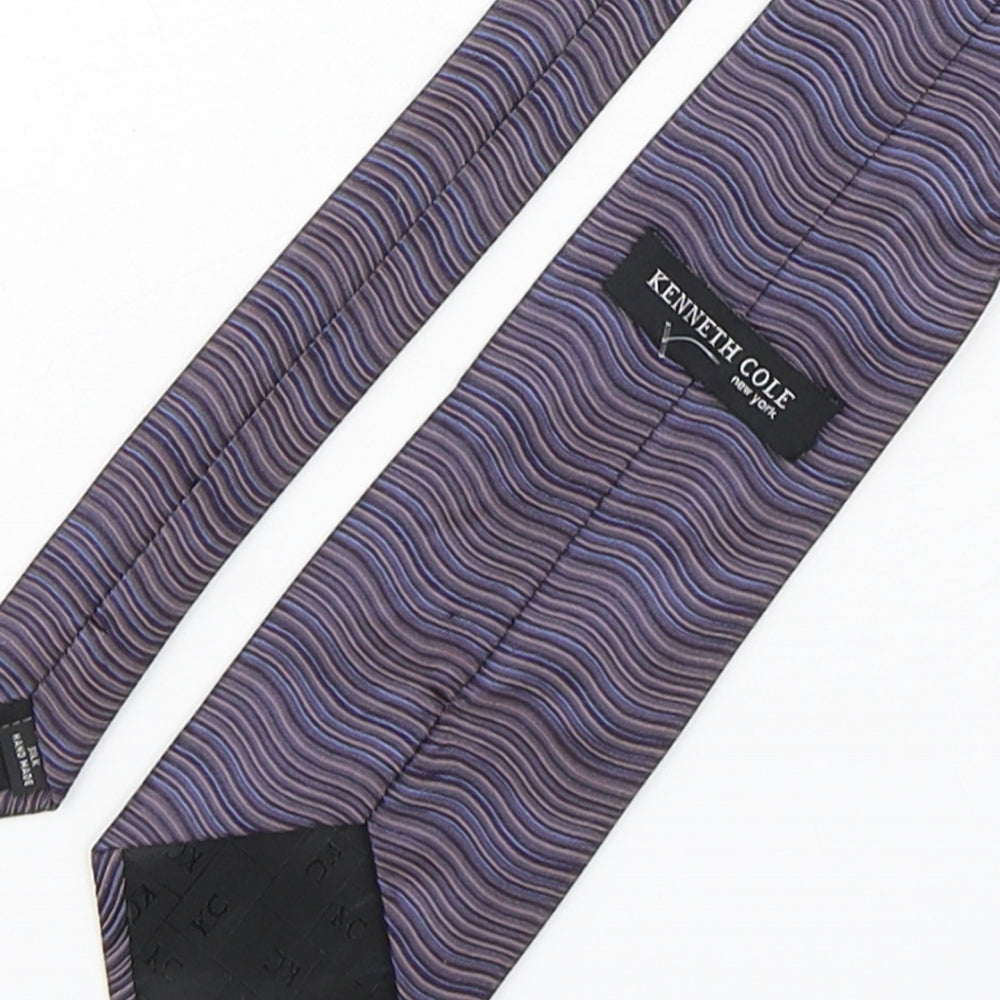 Kenneth Cole Mens Multicoloured Striped Silk Pointed Tie One Size