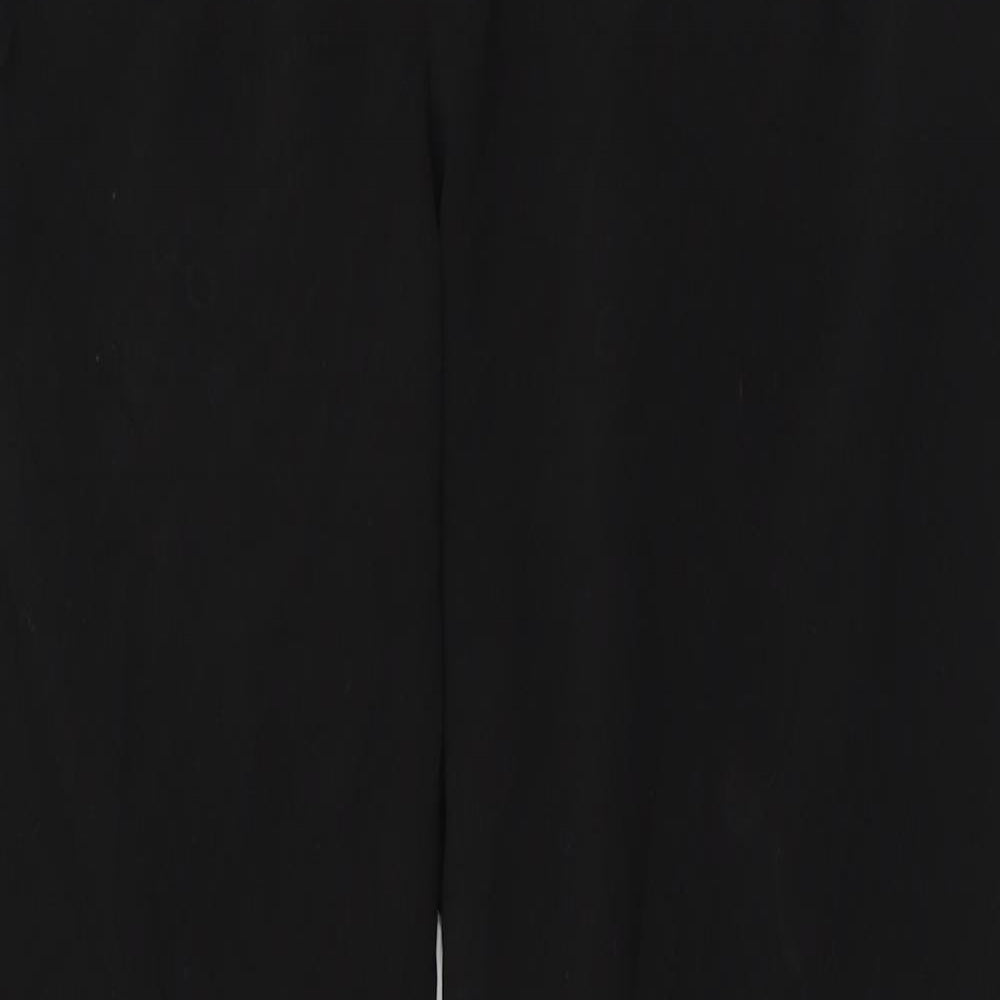 Marks and Spencer Womens Black  Polyester Cropped Trousers Size 12 L27 in Regular Button