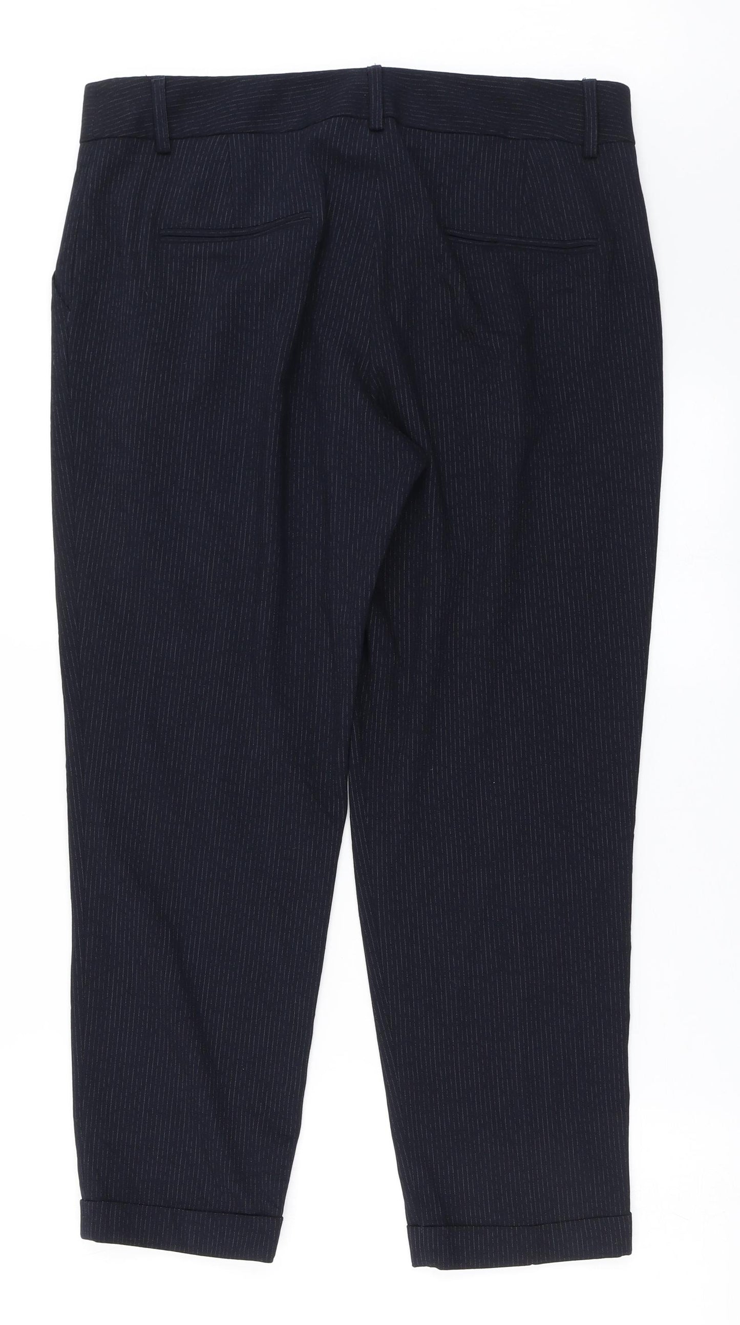 NEXT Womens Blue  Polyester Dress Pants Trousers Size 14 L26 in Regular Button