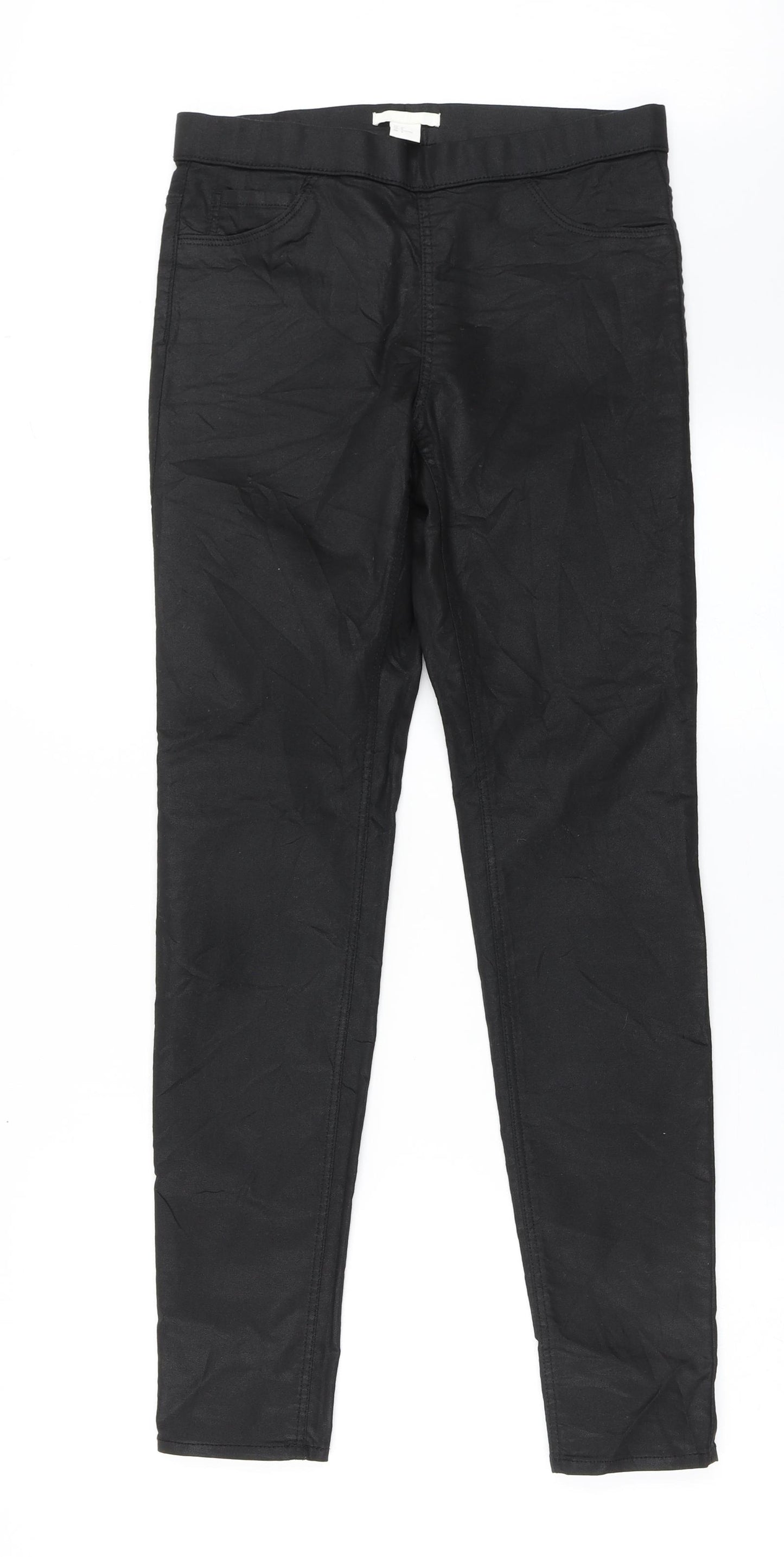 H&M Womens Black  Cotton Jegging Jeans Size 8 L30 in Regular
