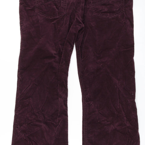Marks and Spencer Womens Purple  Cotton Bootcut Jeans Size 12 L27 in Regular Button
