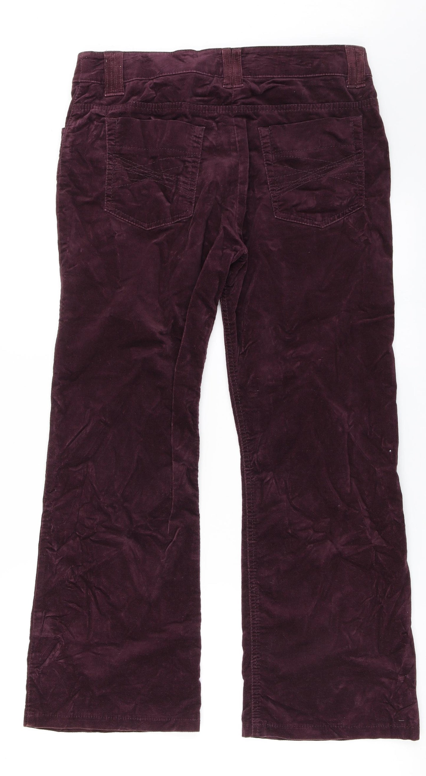 Marks and Spencer Womens Purple  Cotton Bootcut Jeans Size 12 L27 in Regular Button
